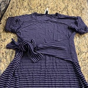 Navy blue stripped dress